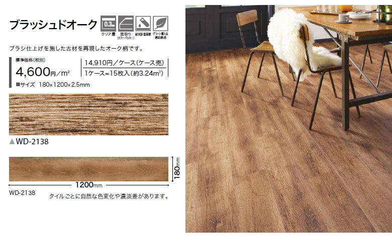 送料無料】サンゲツ フロアタイル FLOOR TILE 2023-2026 ブラッシュドオーク 木目調 WD-2138 【1ケース単位での販売】正規品  : wd-2138 : 壁紙わーるどYahoo!店 - 通販 - Yahoo!ショッピング