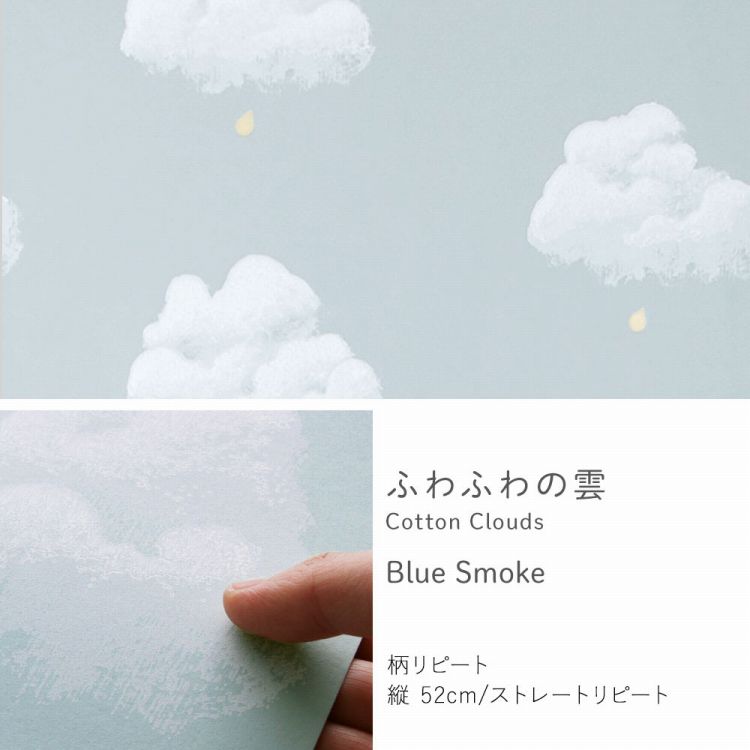 壁紙屋本舗 壁紙 貼ってはがせる 輸入 クロス 空 雲 水色 ブルー