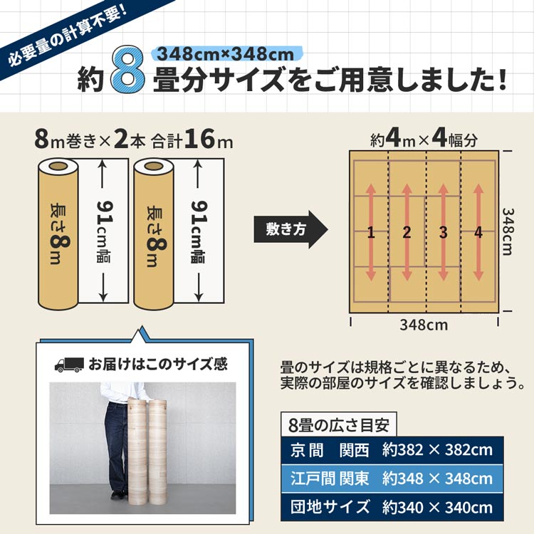 壁紙屋本舗 クッションフロア 8畳用 約91cm幅 木目 グレー ホワイト