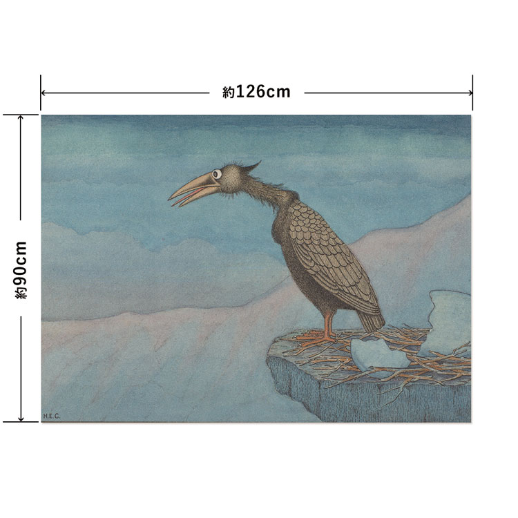 みさん様【送料無料】420×520ｍｍ　nature  ポスターアート ひょうきんな鳥 鳥 送料無料 イラスト A4〜A0 ポスター アート