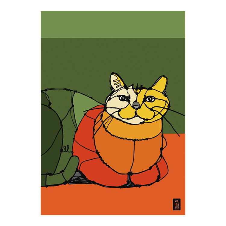 壁紙屋本舗 消臭 アートポスター A2 猫 犬 うさぎ 動物 インテリア 壁