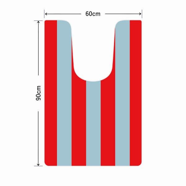 拭ける トイレマット ロングタイプ ストライプ 耳長 Sheetan シータン 60cm × 90cm