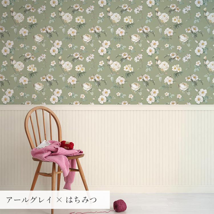 壁紙屋本舗 壁紙 壁紙の上から貼れる壁紙 花柄 カントリー パネリング