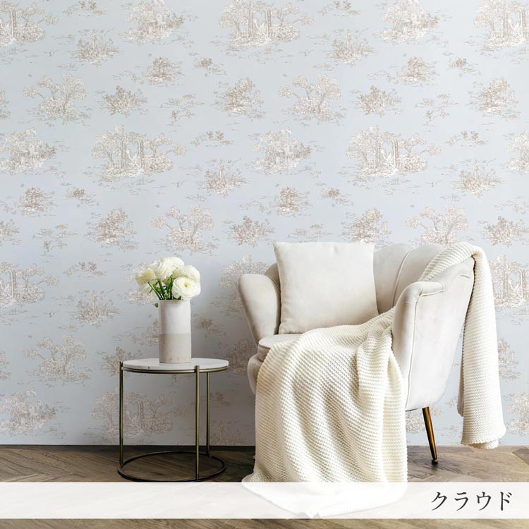 壁紙屋本舗　はがせる壁紙　リメイクシート　トワル柄　姫風 DIY フレンチガーリー アンティーク 壁紙屋本舗 壁紙シール はがせる壁紙 おしゃれ 白 水色 ピンク
