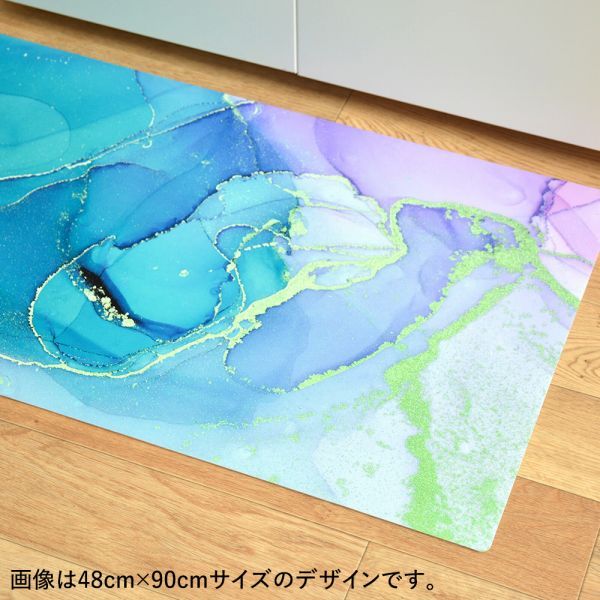 キッチンマット 玄関マット 拭ける フロアマット ロング シーテミー 240 × 48cm Watering Dream 滑り止め付 薄手 台所 水回り アクセント 壁紙屋本舗｜kabegamiya-honpo｜02