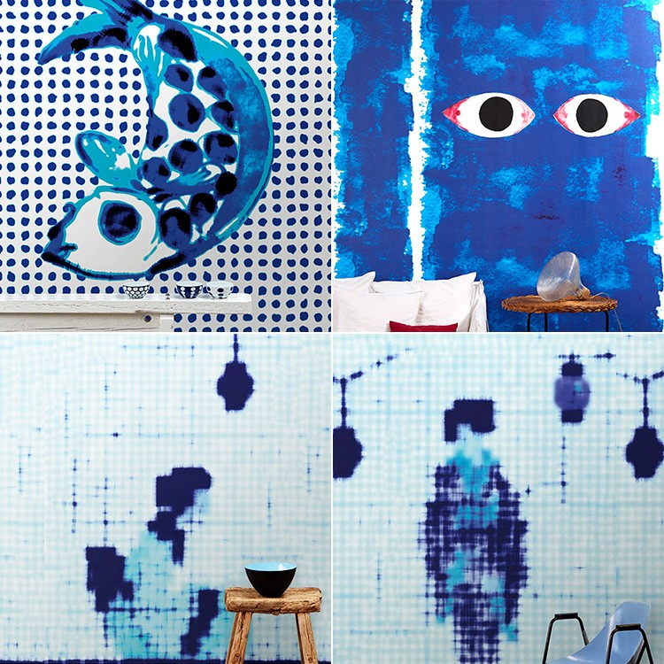 壁紙 はがせる 輸入壁紙 ADDICTION WALLPAPER BY PAOLA NAVONE 1セット(巾48.7cm x 高さ約330cm× 3枚) 青 ブルー PNO-01 PNO-04 PNO-06 PNO-07 | 壁紙屋本舗