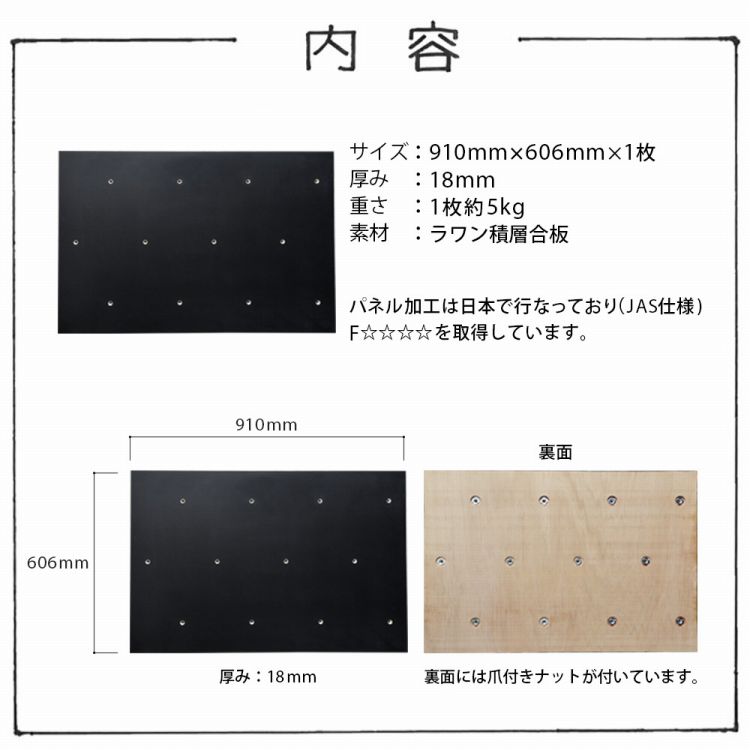 ボルダリング パネル 塗装済み ブラック ホワイト 黒 白 1枚 910mm×606mm×18mm 爪付きナット付 木製 単品 追加購入 クライミング  トレーニング :ykbr-panel-wb-1:壁紙屋本舗 - 通販 - Yahoo!ショッピング