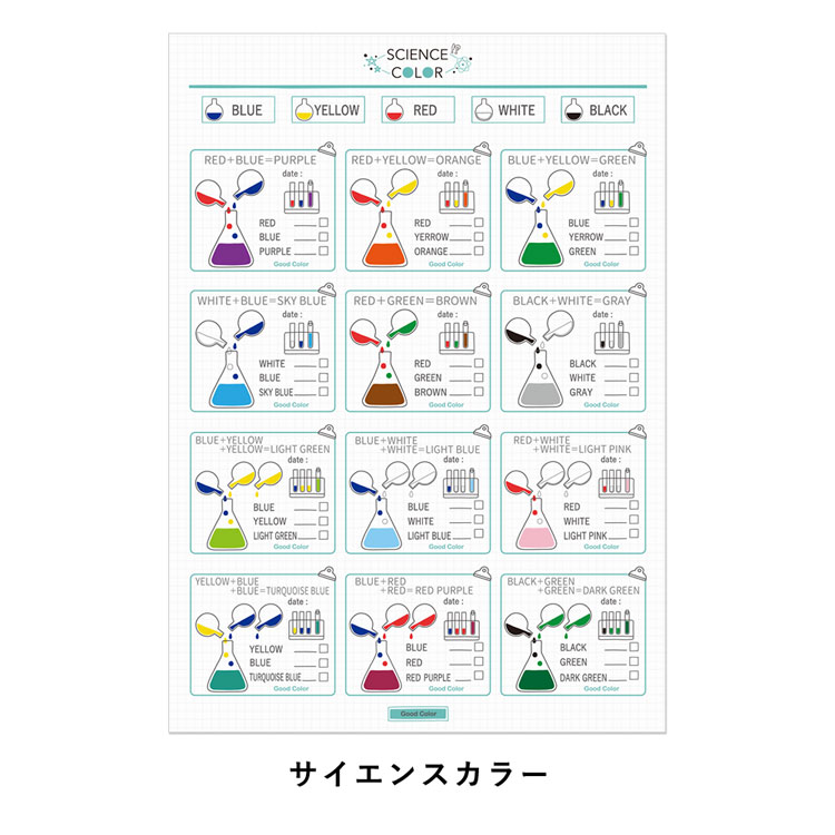 貼ってはがせる ステッカー 色の混色 A3サイ...の詳細画像1