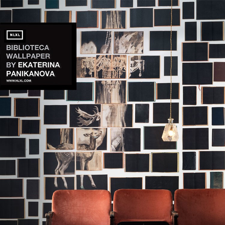 �͂����� �A���ǎ� BIBLIOTECA WALLPAPER BY EKATERINA PANIKANOVA  1�Z�b�g(��48.7cm x ������330cm× 3��) �Ö{ �m�� �A���e�B�[�N EKA-05