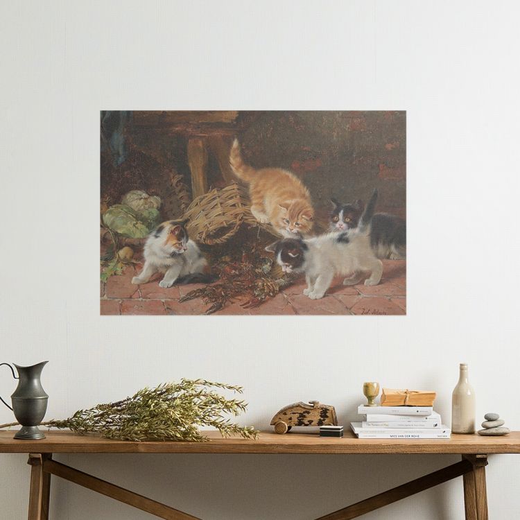 はがせる アートポスター インテリア Lサイズ 90×60 絵画 猫 ネコ 子猫 大きい 賃貸OK 水だけで貼れる Hattan Art Poster ハッタンアートポスター HP 00234｜kabegamiya-honpo｜02