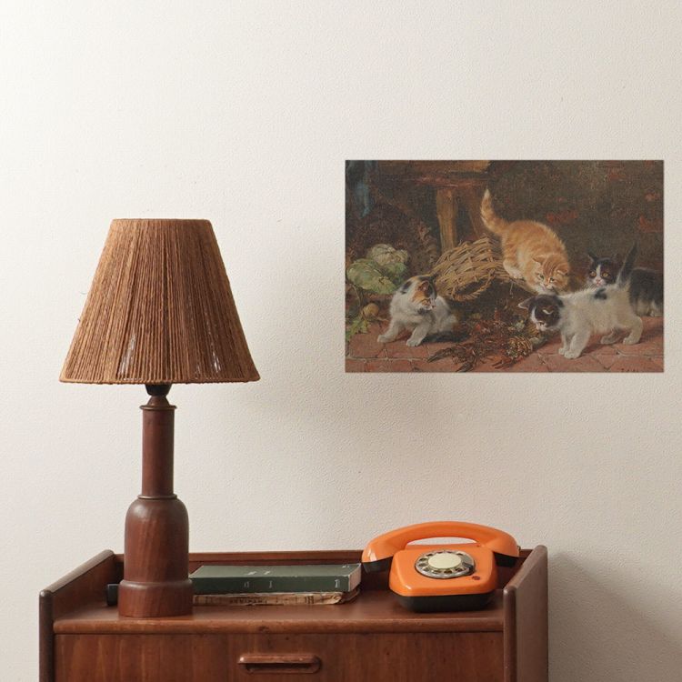 はがせる アートポスター インテリア Sサイズ 45×30 絵画 猫 ネコ 子猫 賃貸OK 水だけで貼れる Hattan Art Poster ハッタン HP 00234｜kabegamiya-honpo｜02