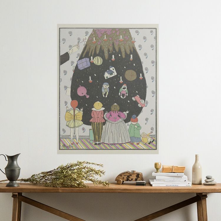 Hattan はがせる アートポスター インテリア Lサイズ 70×90 イラスト