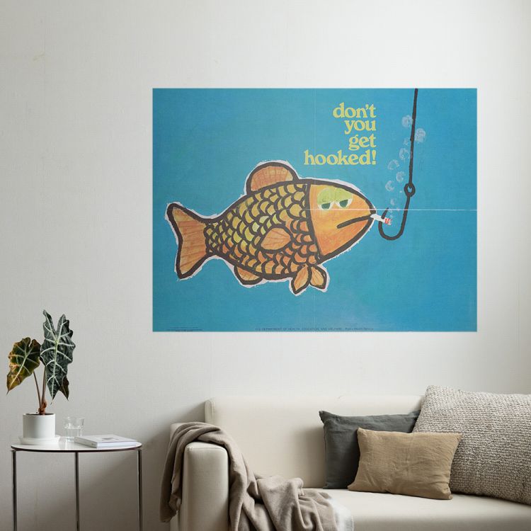 はがせる アートポスター インテリア LLサイズ イラスト 魚 フィッシュ 120×90 賃貸OK 水だけで貼れる Hattan Art Poster ハッタンアートポスター HP 00464｜kabegamiya-honpo｜02