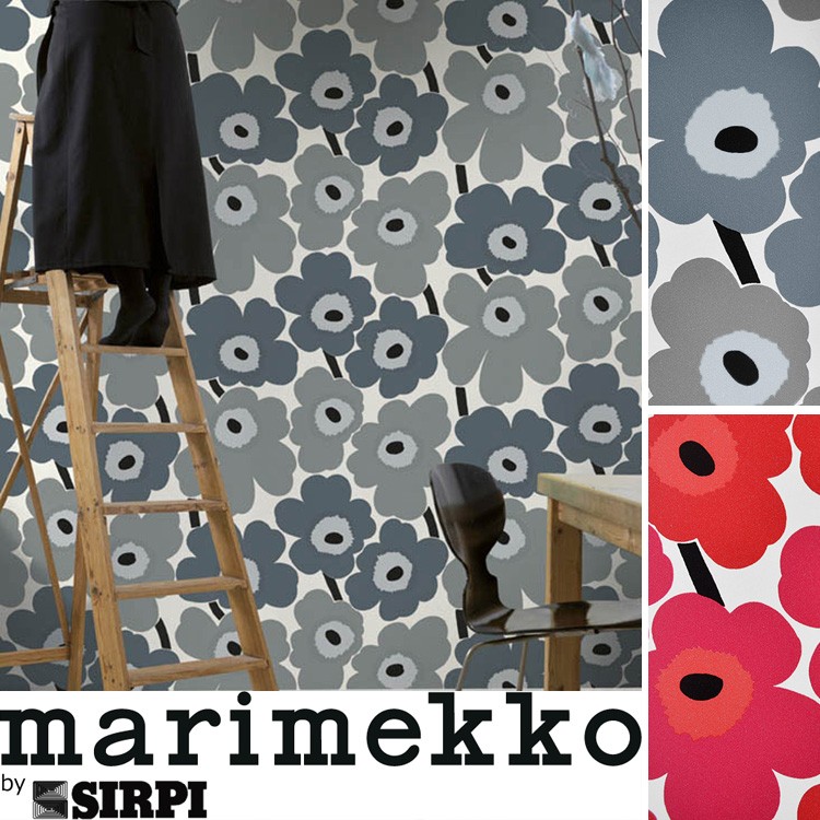 壁紙 輸入壁紙 切売 マリメッコ Marimekko Unikko ウニッコ 北欧 1ロール 70cm 10m 単位で販売 フリース 不織布 壁紙屋本舗 Paypayモール店 通販 Paypayモール