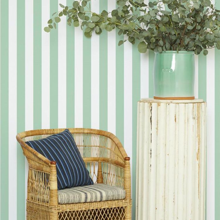 貼ってはがせる シール 壁紙 リメイクシート wallshoppe(ウォールショップ) / Candy Stripe-Jade | 壁紙屋本舗