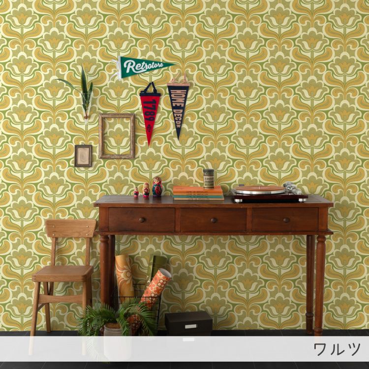 壁紙 壁紙シール 花柄 レトロ おしゃれ はがせる壁紙 張り替え 自分で 幾何学 柄 49cm×3m｜kabegamiya-honpo｜04