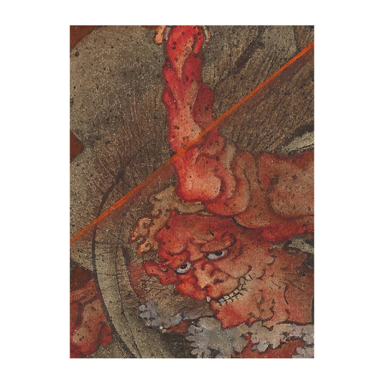 壁紙屋本舗 壁紙 サンプル 和室 和風 葛飾北斎 雷神図 日本画 絵画