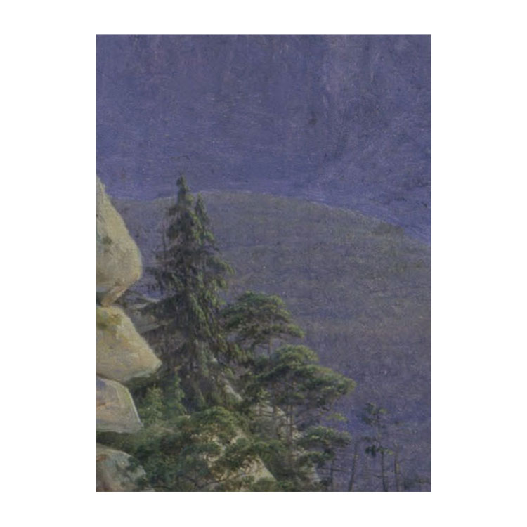 壁紙 サンプル はがせる のりなし壁紙 フリードリヒ ワッツマン山 絵画 インテリア アート｜kabegamiya-honpo｜02