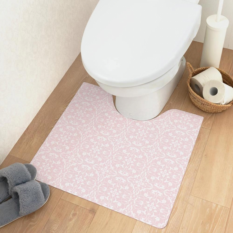トイレマット 拭ける ふける 撥水 ピンク グレー おしゃれ かわいい
