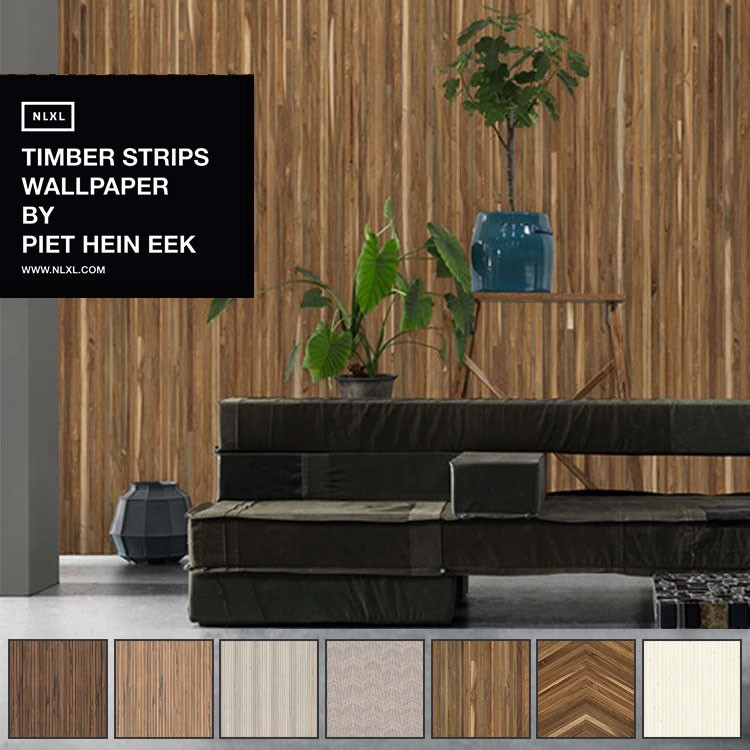 壁紙 はがせる 輸入壁紙 TIMBER STRIPS WALLPAPER 1ロール単位 寄木デザイン PIET HEIN EEK 全7柄 巾48.7cm×10m | 壁紙屋本舗