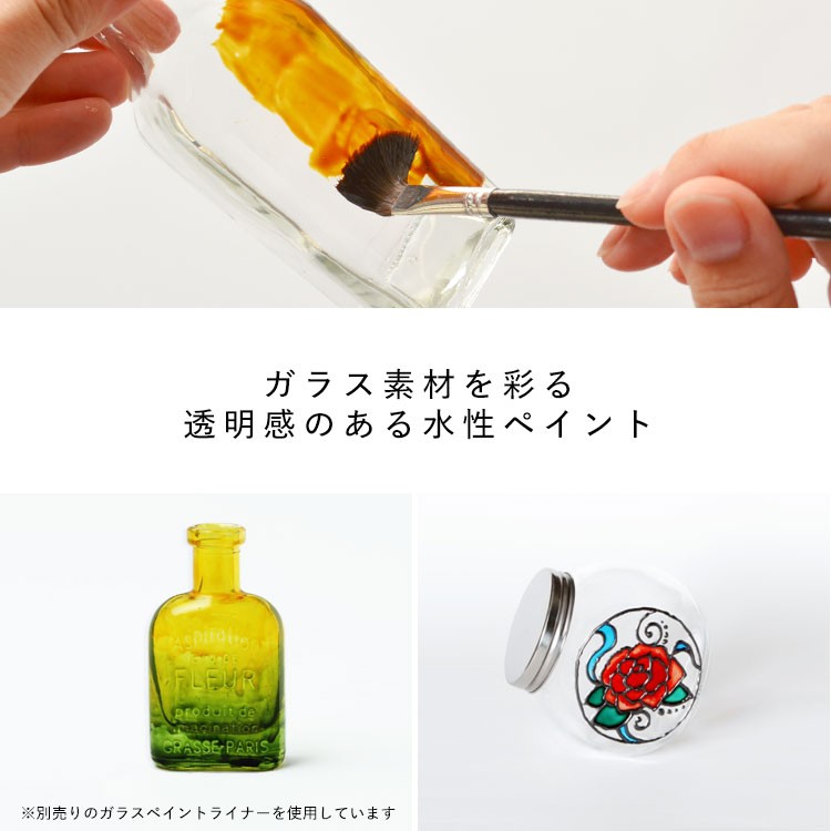 ガラス に直接塗れる 水性 ガラスペイント 3色 窓 や 瓶 