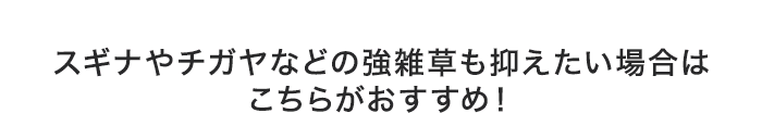 スギナやチガヤなどの強雑草も抑えたい場合はこちらがおすすめ