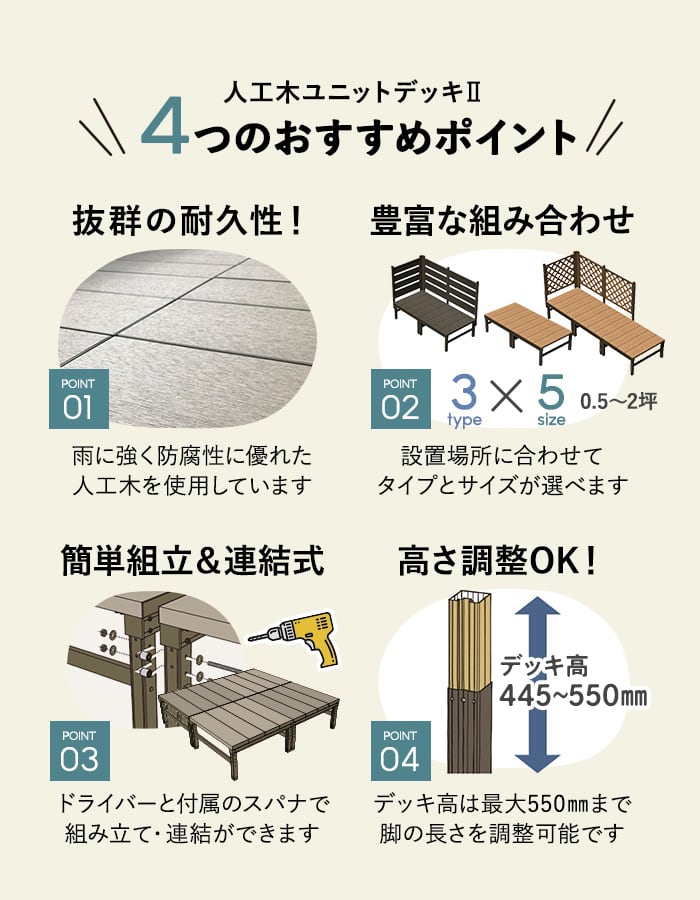 旭興進 ウッドデッキ 人工木 人工木ウッドデッキ ユニットデッキ