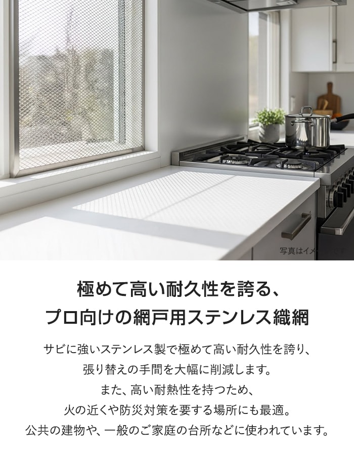 網戸 張り替え用網 ステンレスネット SUS304 20×20メッシュ 121cm×30m