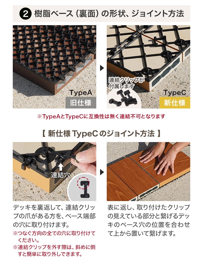 ウッドデッキ MINO 彩木スナップデッキ 300×300mm 8枚セット （TypeC