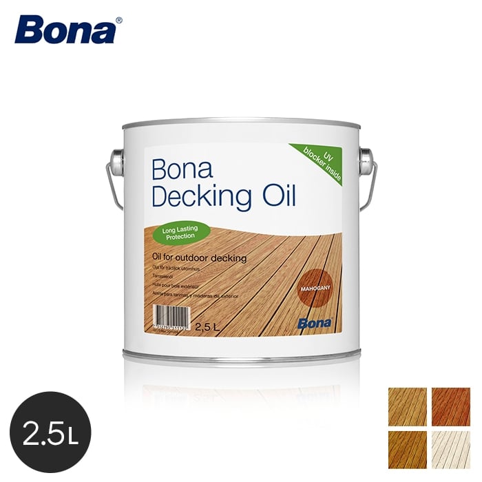 塗料 Bona 亜麻仁油ベースの屋外木部用浸透性オイル デッキオイル クリア 2.5L｜kabegamiyasan