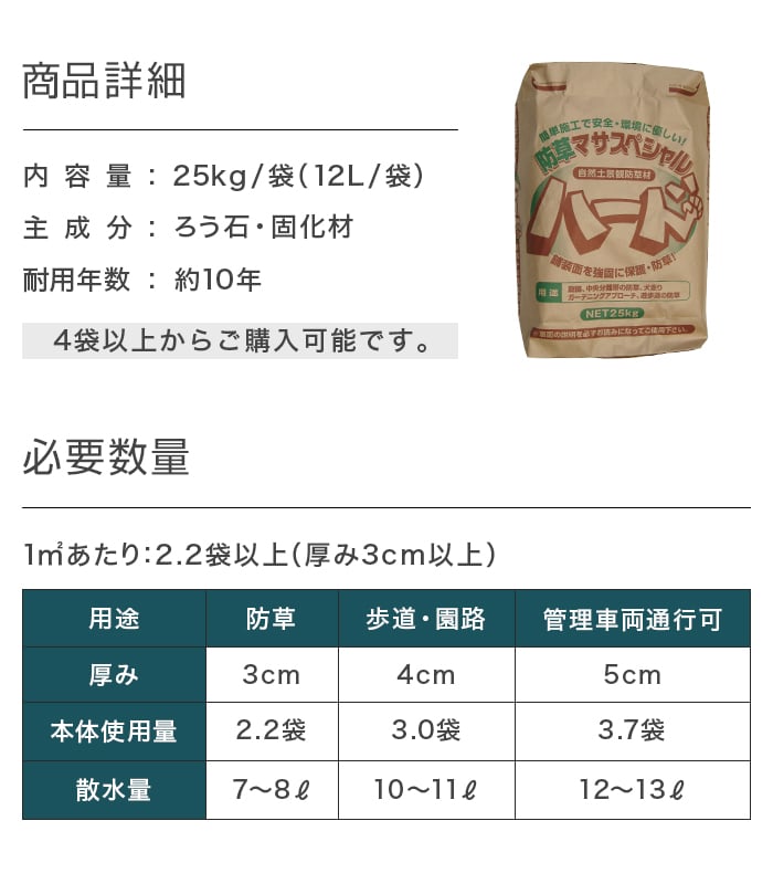 防草土 法人・個人事業主様専用 固まる土 固まる砂 防草マサスペシャルハード 1袋 : bs-mats0004 : DIYSHOP RESTA  Yahoo!店 - 通販 - Yahoo!ショッピング