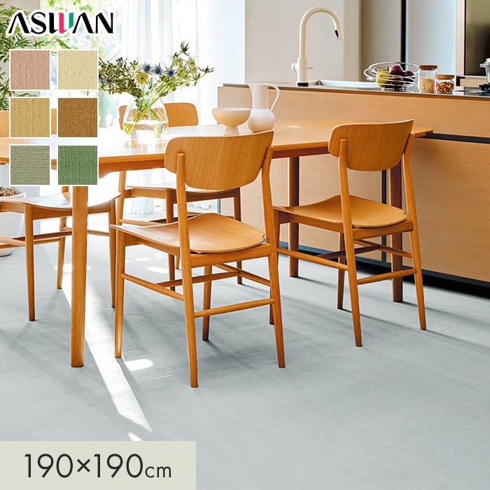 ラグカーペット カーペット アスワン アスディパー 全厚7.5mm 190×190cm