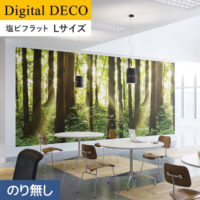 壁紙 クロス のりなし壁紙 リリカラ デジタル・デコ 森 PEACE OF FOREST 仁鮒水沢の森 塩ビフラット Lサイズ*D8080TL