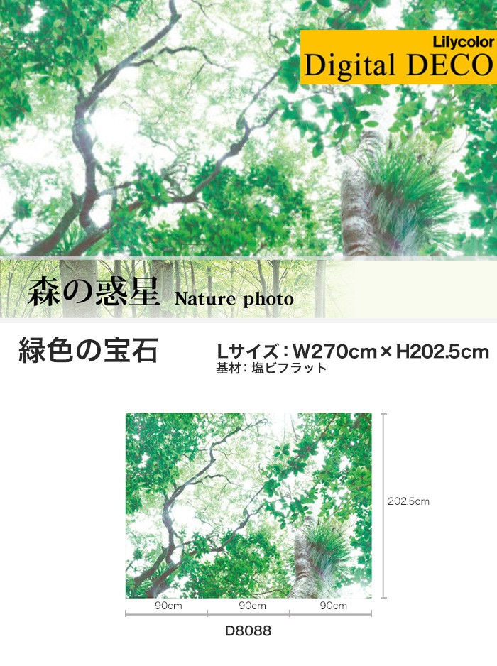 低価格の 緑色の宝石 壁紙 Lサイズ D80tl Knld0140 Resta 森の惑星 のり無し壁紙 塩ビフラット 森の惑星 デジタル デコ のり無し壁紙 塩ビフラット リリカラ