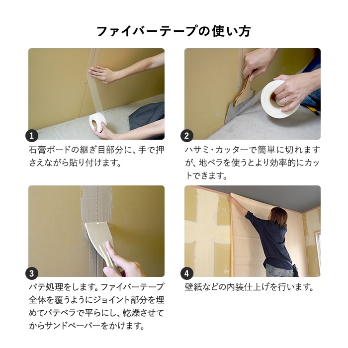 ファイバーテープ 巾50mm×45M巻 寒冷紗の詳細画像4