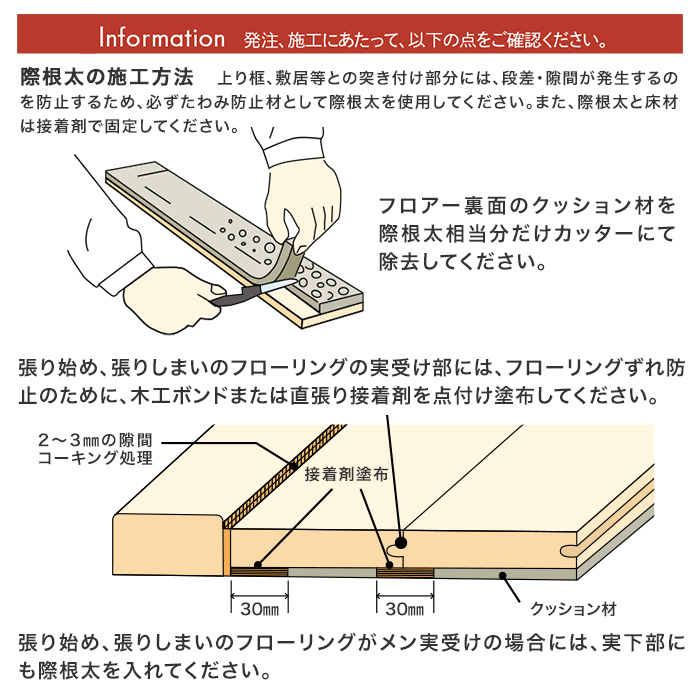 框 床見切り材 ウッドワン ピノアース用 C型 長さ1900×幅50×厚13mm