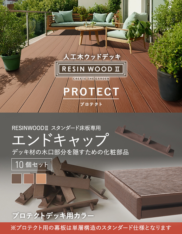 RESTA ウッドデッキ 人工木 RESINWOOD2 プロテクト 床板専用 エンド