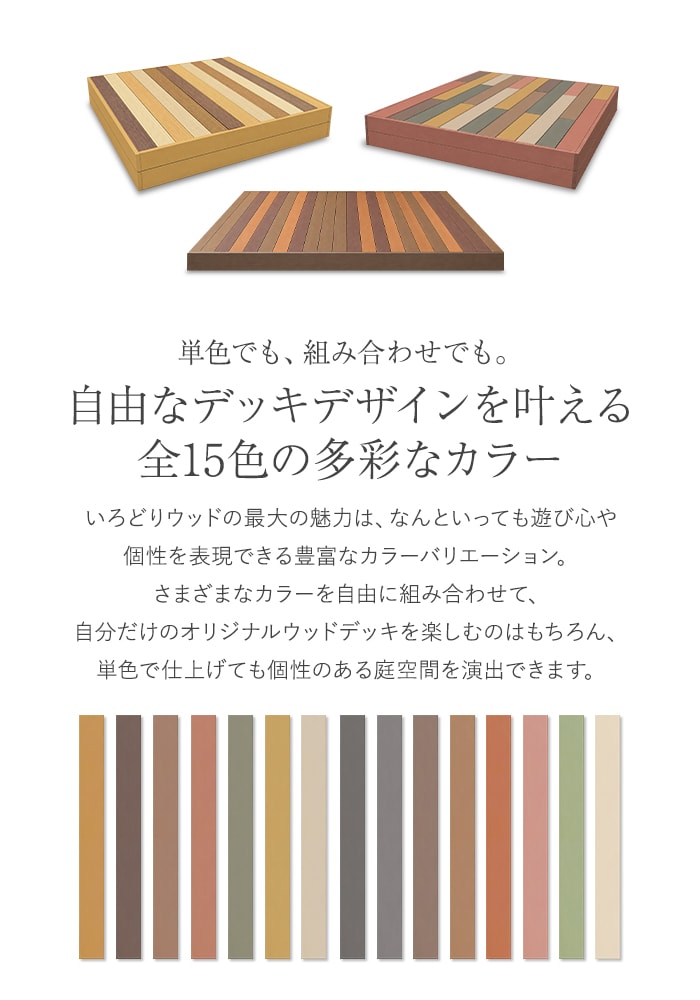 RESTA ウッドデッキ 人工木ウッドデッキ IRODORI WOOD いろどりウッド