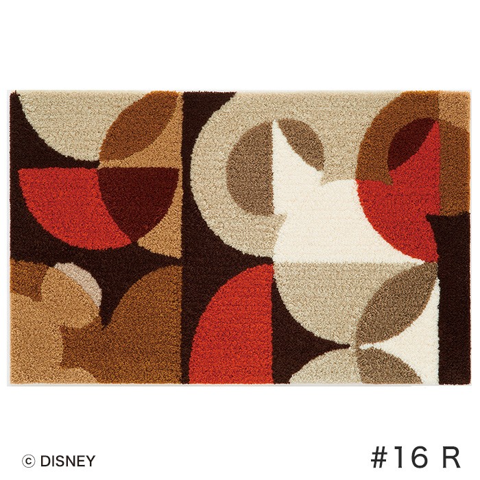 スミノエ ディズニー ラグマット MICKEY/Semicircle MAT(セミサークルマット) 約50×80cmの画像