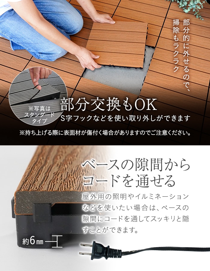 RESTA ウッドデッキ 人工木 ウッドパネル 18枚セット 人工木デッキ