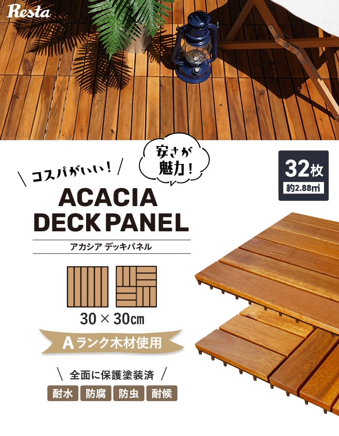 861 ウッドデッキパネル 42枚セット！！！ ウッドパネル】【18枚セット】 人工木デッキパネル RESIN WOOD TILE
