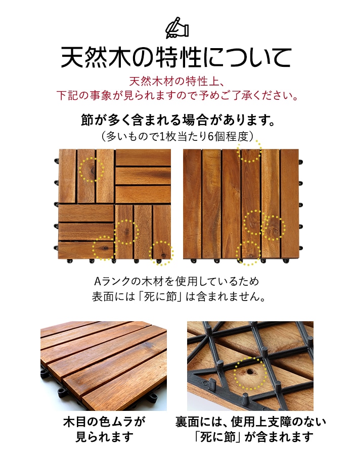 RESTA ウッドデッキ 人工木 32枚セット 天然木 アカシア デッキパネル