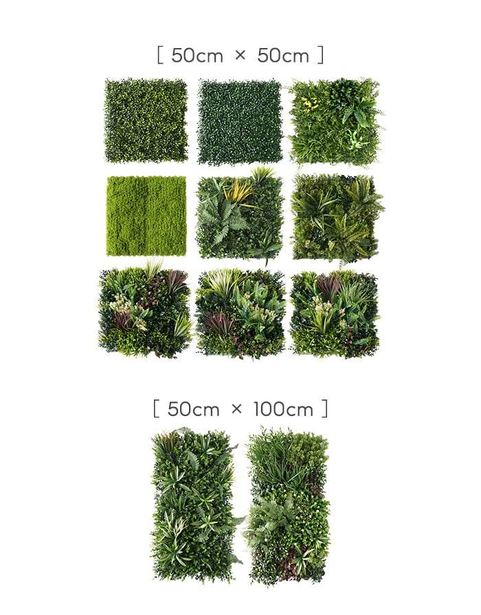 壁掛け フェイクグリーン エバープランツ スプリングガーデン 100cm×100cm 1枚の画像