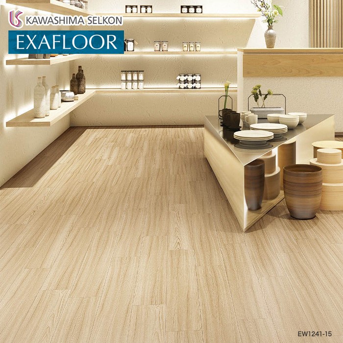 フロアタイル 川島織物セルコン エグザフロア チーク 150×914.4×3mm 22