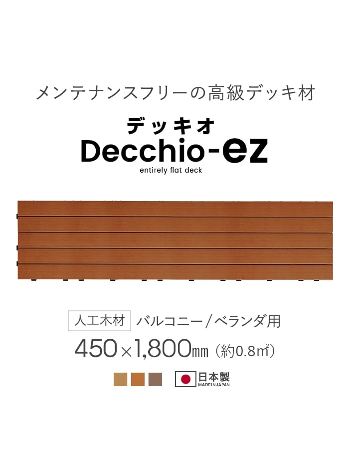 ウッドパネル 人工木 人工木 ウッドパネル Decchio デッキオez 450mm×1800mm×24mm（約0.8平米）_4