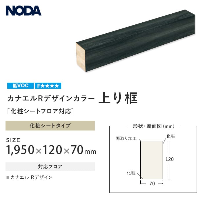 框 NODA 化粧シートフロア対応 カナエルRデザインカラー 上り框 1950