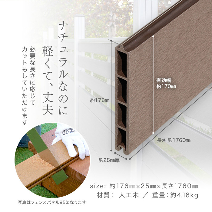 人工木フェンス RESTA RESIN WOOD FENCE パネルスペーサー SL BK__fc-t-sp- 2021人気No.1の