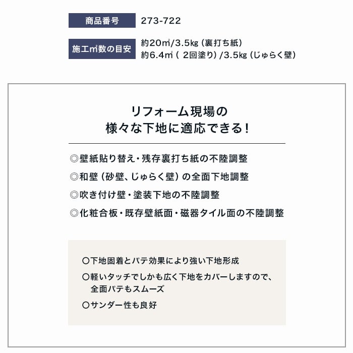 まっつん20130318 部分補修・硬化剤・粉末パテ用 水性リフォームパテW 3.5kg 273