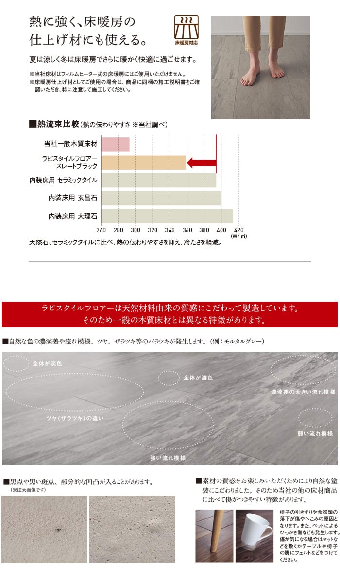 フローリング材 Panasonic ラピスタイルフロアー 石質仕上げ (床暖