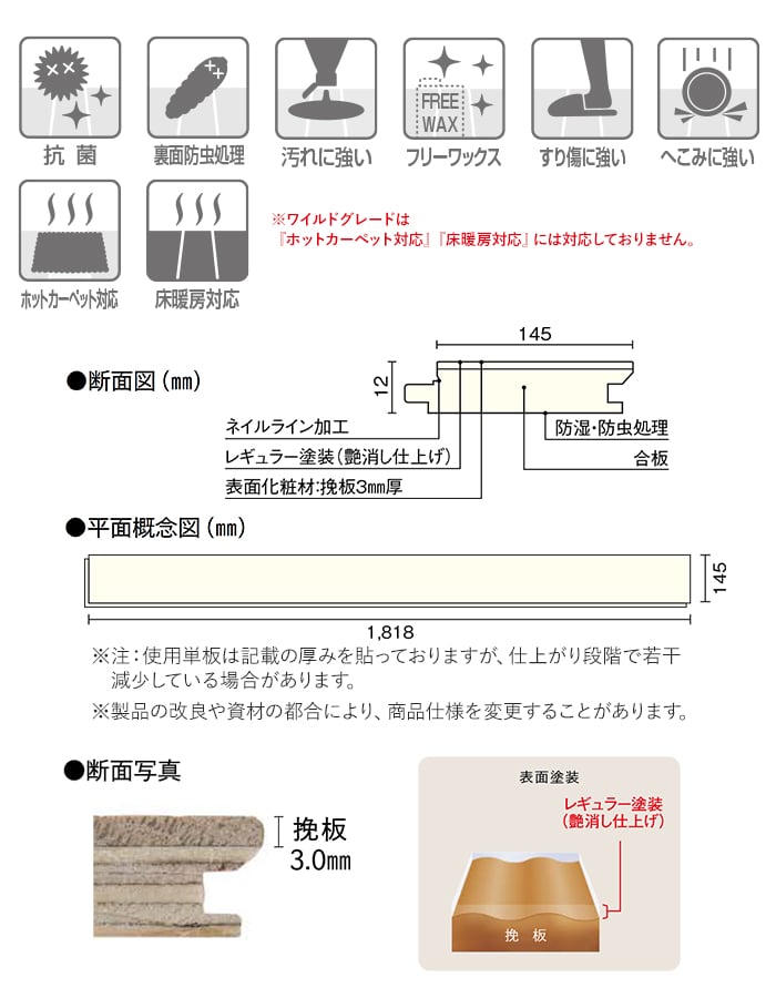 ウッドワン フローリング材 フローリング コンビットモノ 挽板3.0 1坪
